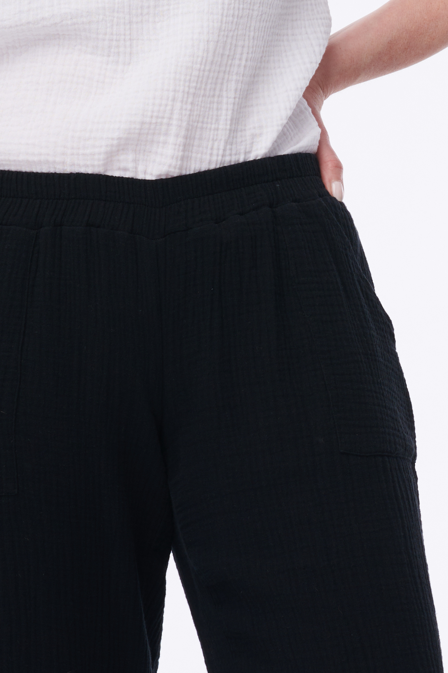 Andorra Crinkle Gauze Crop Pant With Pockets (Copy) - Helene Clarkson Design