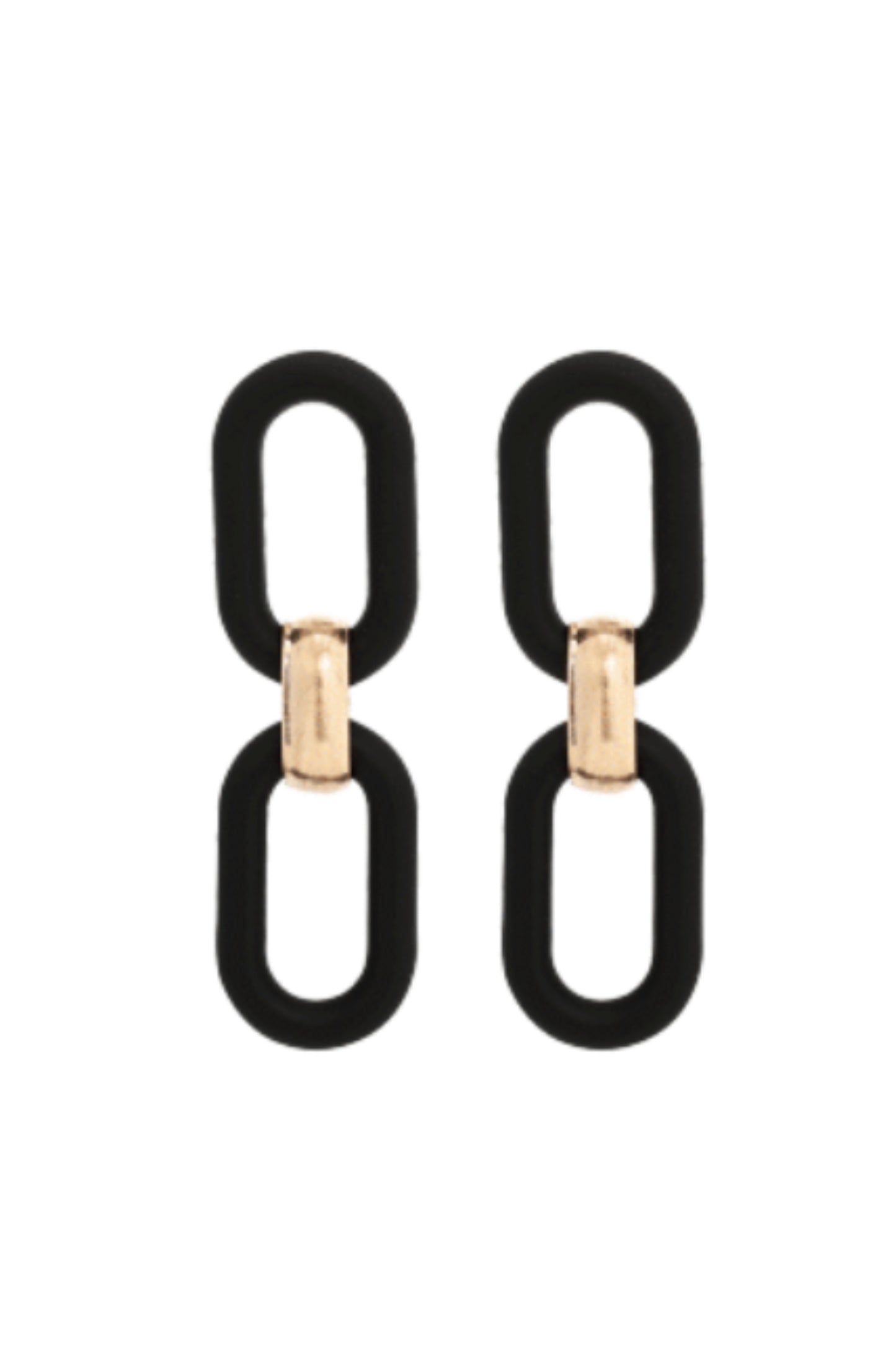 Matte resin sculptural link earrings by Helene Clarkson Design featuring bold, modern jewelry with a smooth, artistic finish.
