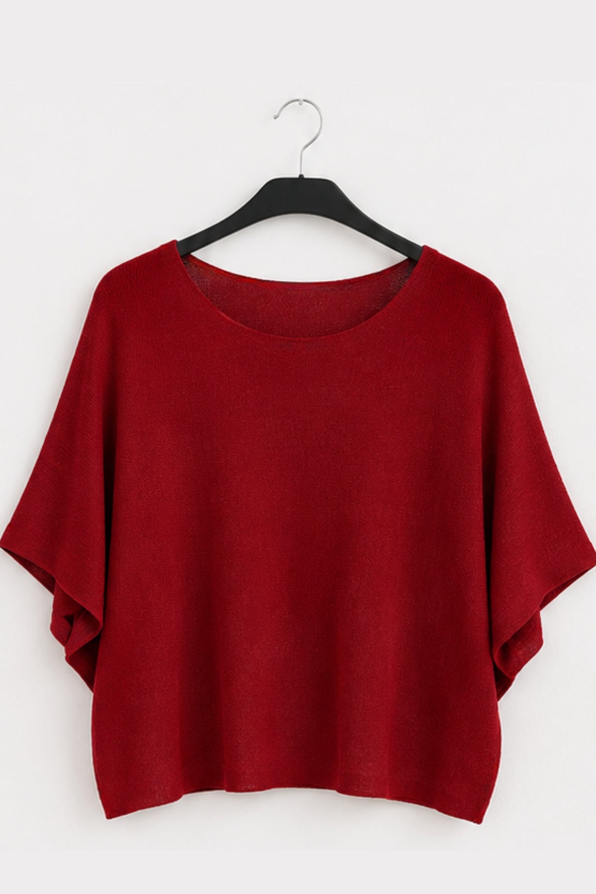Cashmere-Blend Dolman Short Sleeve Sweater