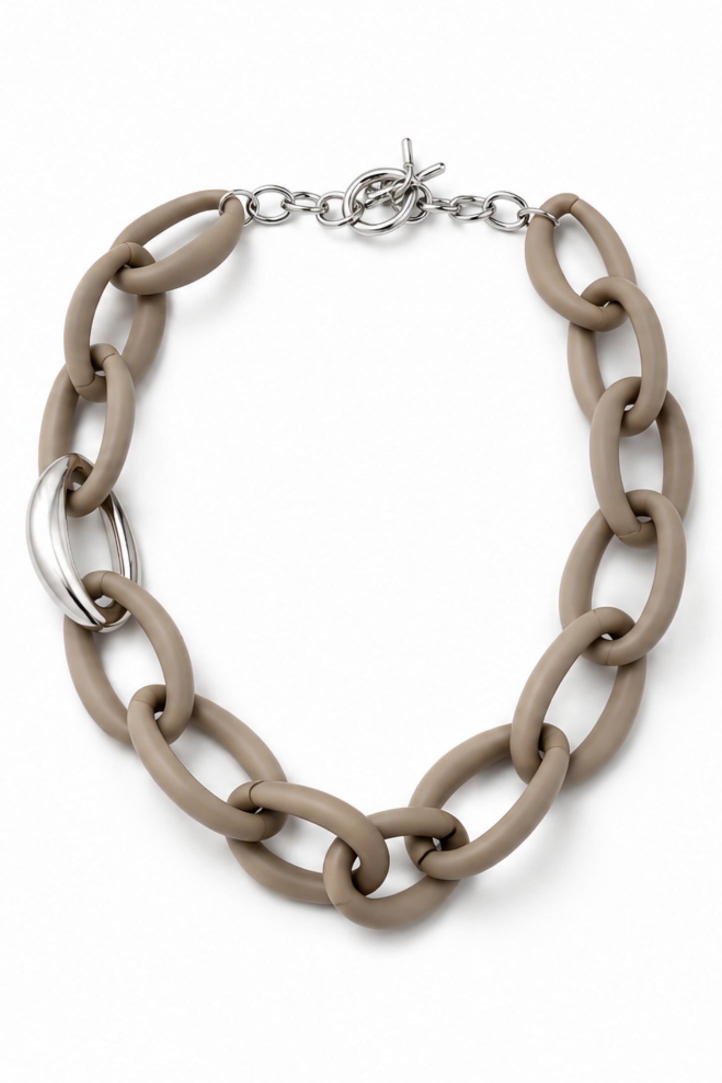 Matte Resin Sculptural Link Necklace