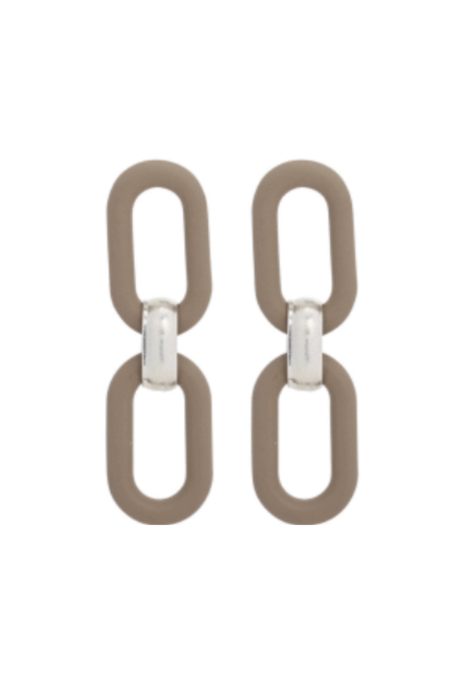 Matte Resin Sculptural Link Earrings