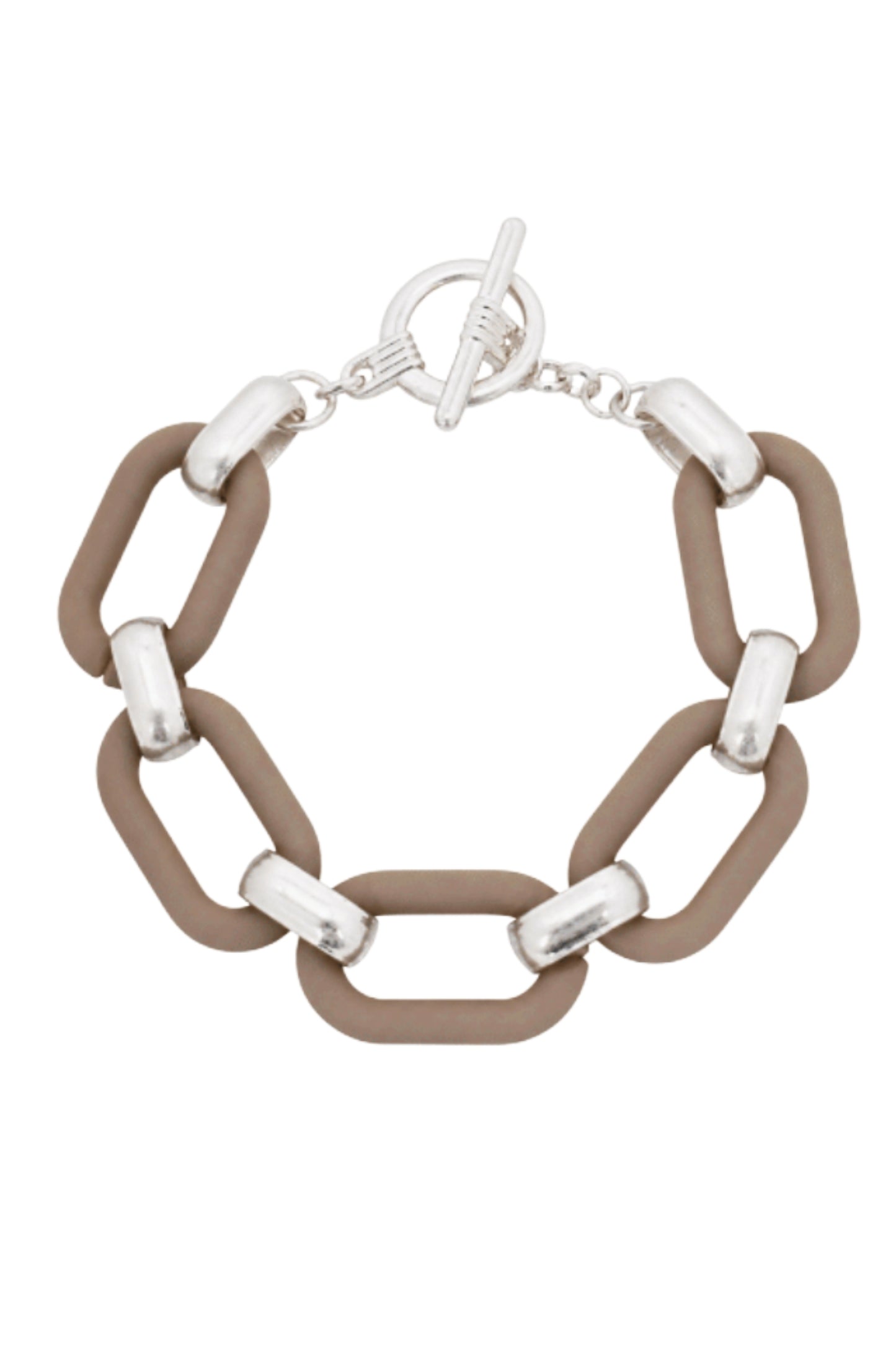 Matte Resin Sculptural Link Toggle Bracelet