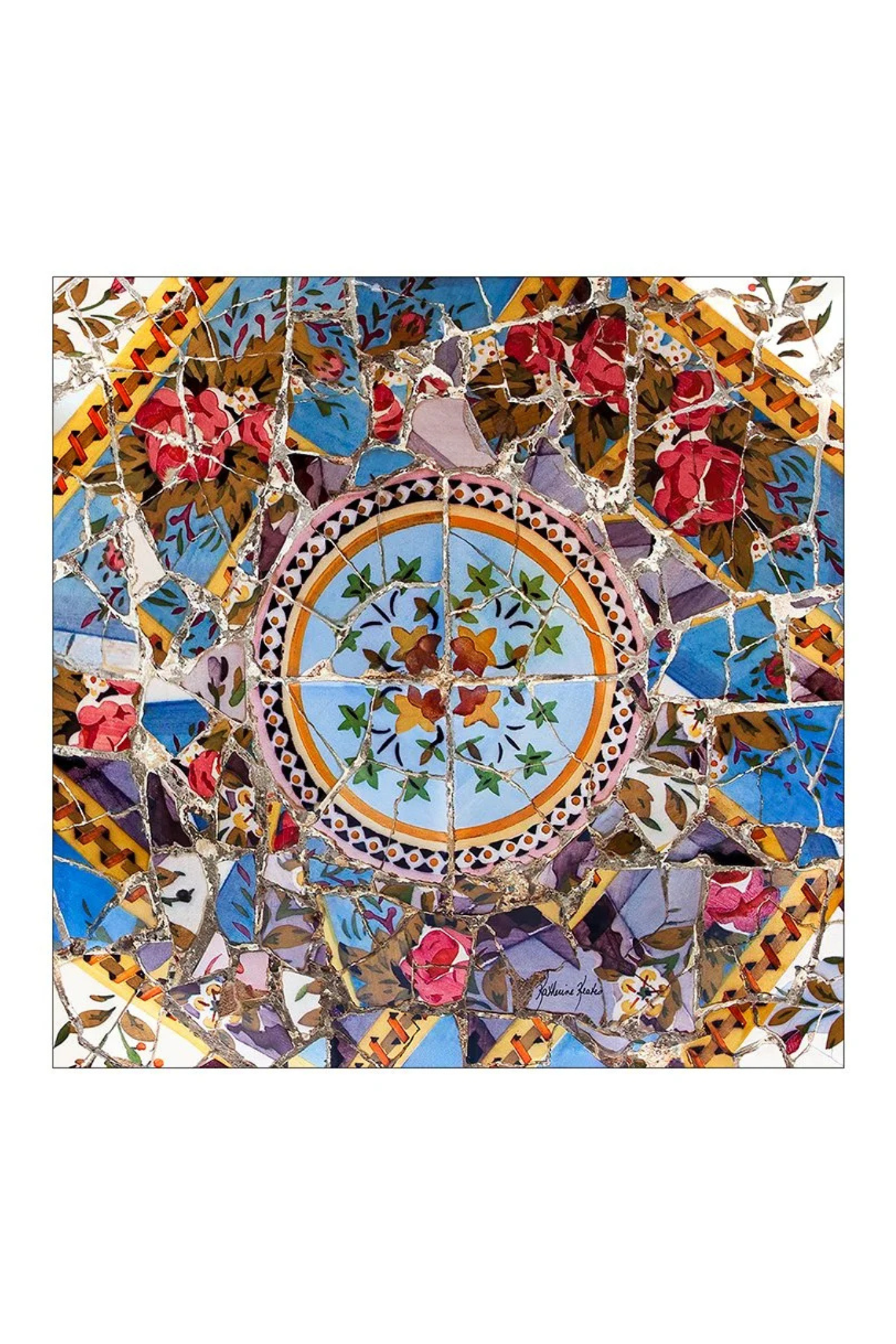 Oversized Square Italian Cashmere Blend Scarf - Barcelona - Helene Clarkson Design