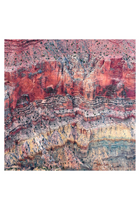 Oversized Square Italian Cashmere Blend Scarf - Layers of Time Grand Canyon - Arizona - Helene Clarkson Design