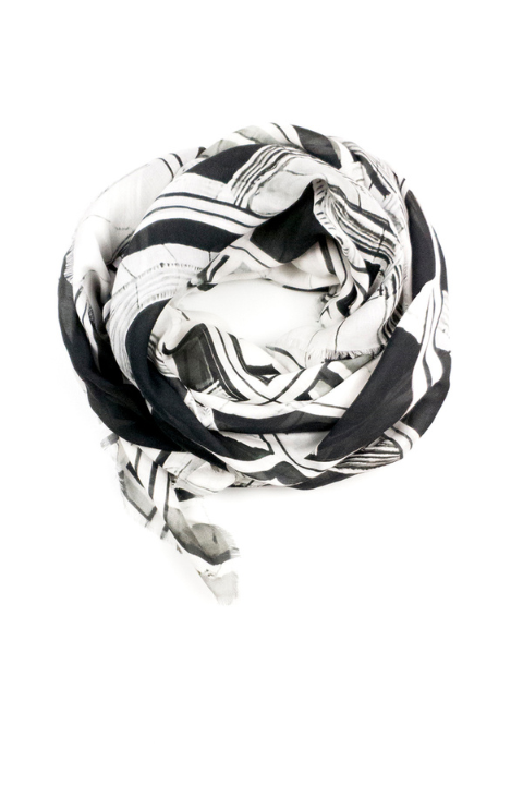 Oversized Square Italian Cashmere Blend Scarf - Reflection Mosaic -NYC - Helene Clarkson Design