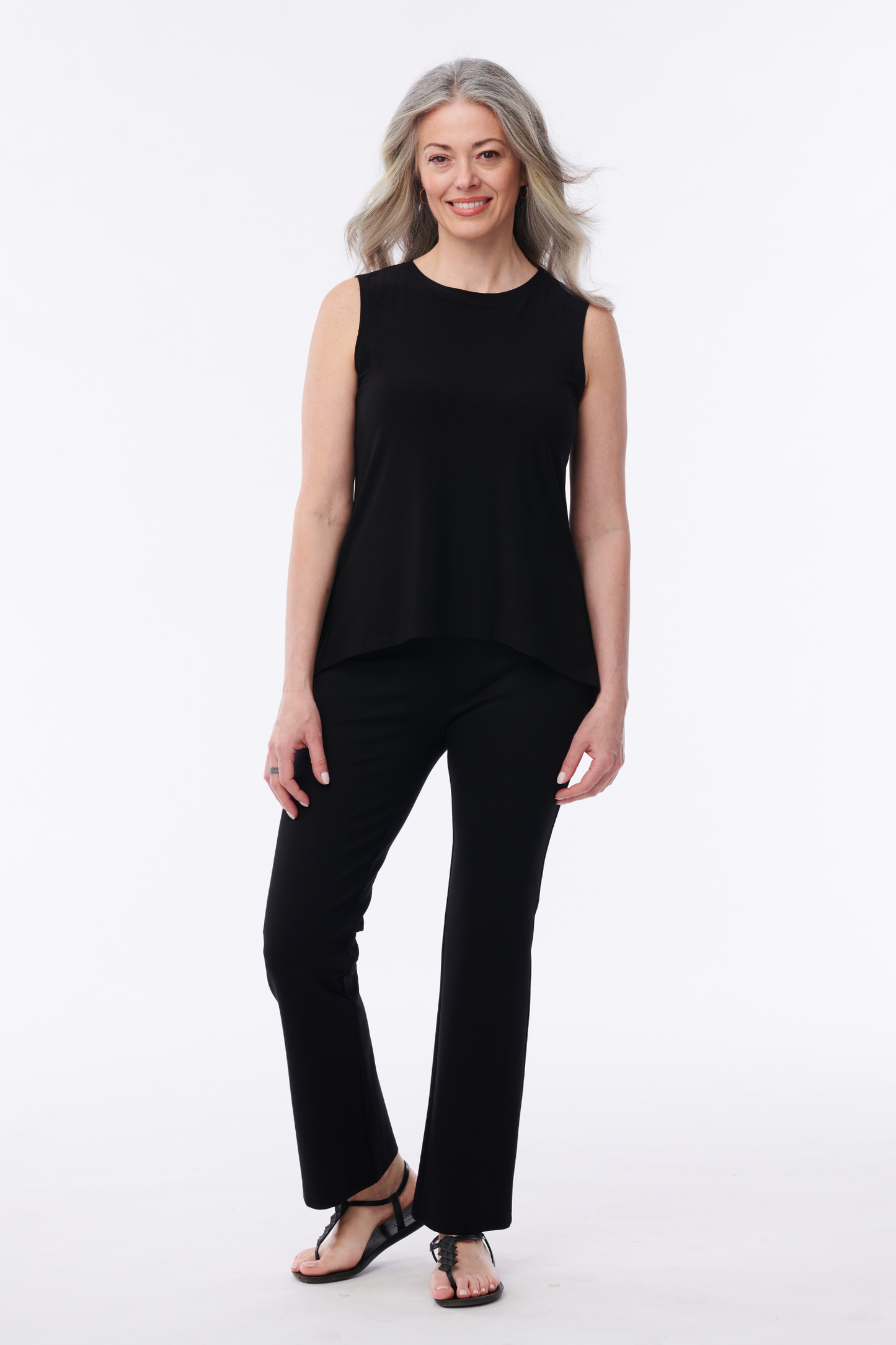 Helene Clarkson Design Orly tank top featuring a relaxed fit and sleeveless style, shown in a soft, neutral color.