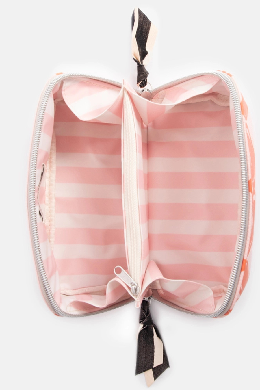 Pink/Orange Linked Hearts Diagonal Cosmetic Bag - Helene Clarkson Design