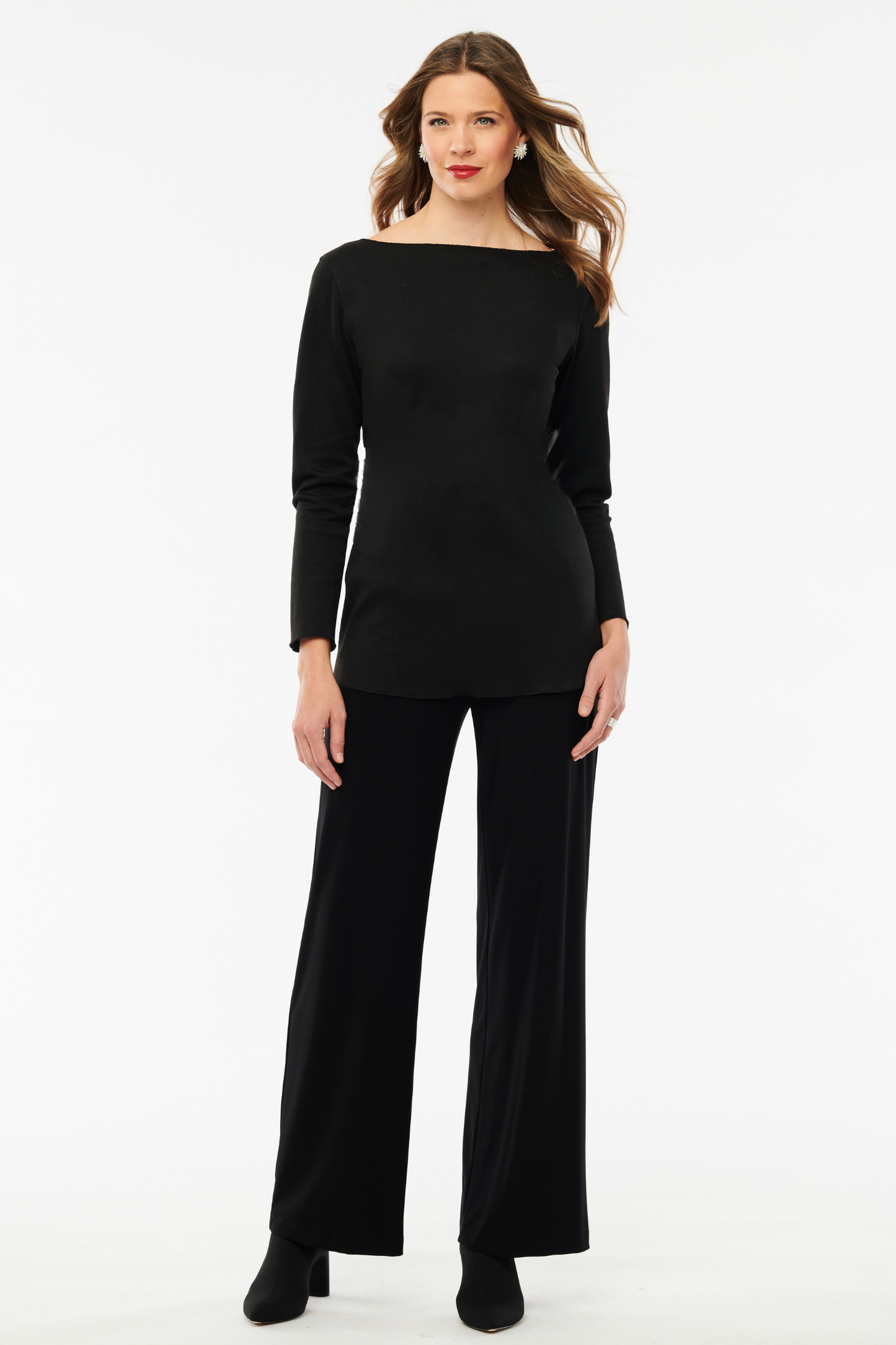 Helene Clarkson Design Juniper Pant in Andorra Grey Marl; wrinkle-free jersey knit pants with pockets and a comfortable fit.