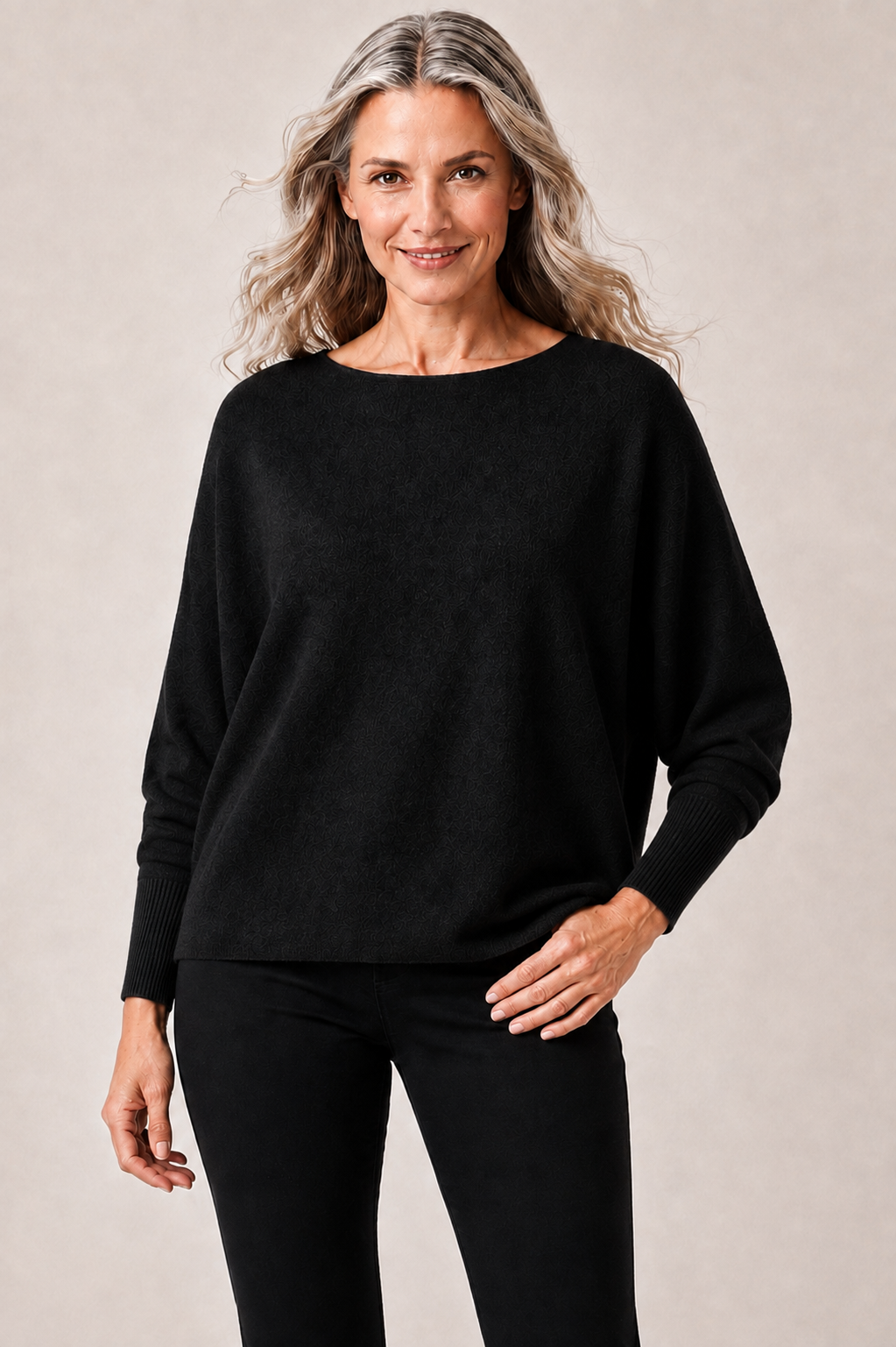 Cashmere-Blend Batwing Sweater