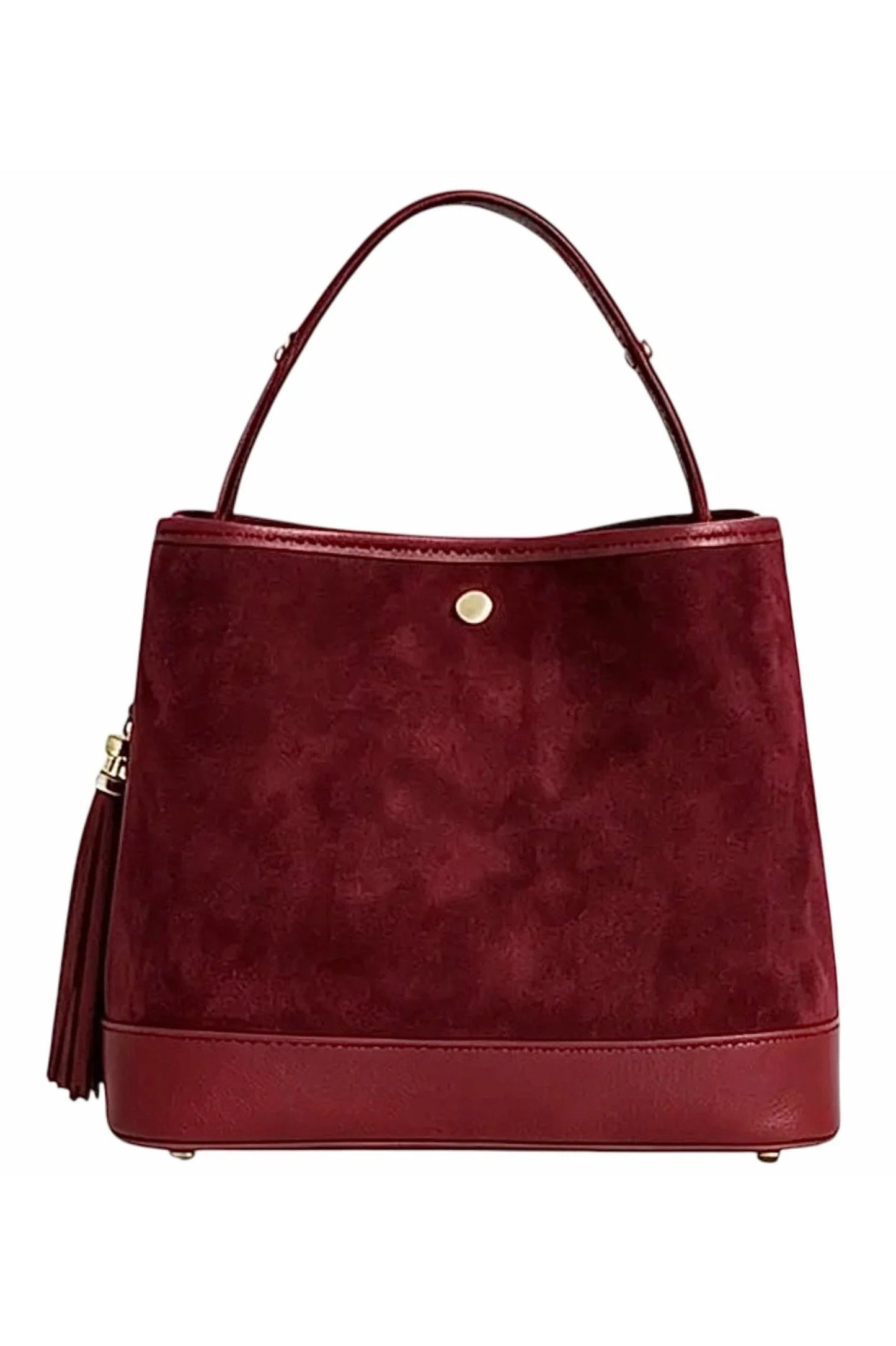 Italian Suede and Leather Bucket Bag