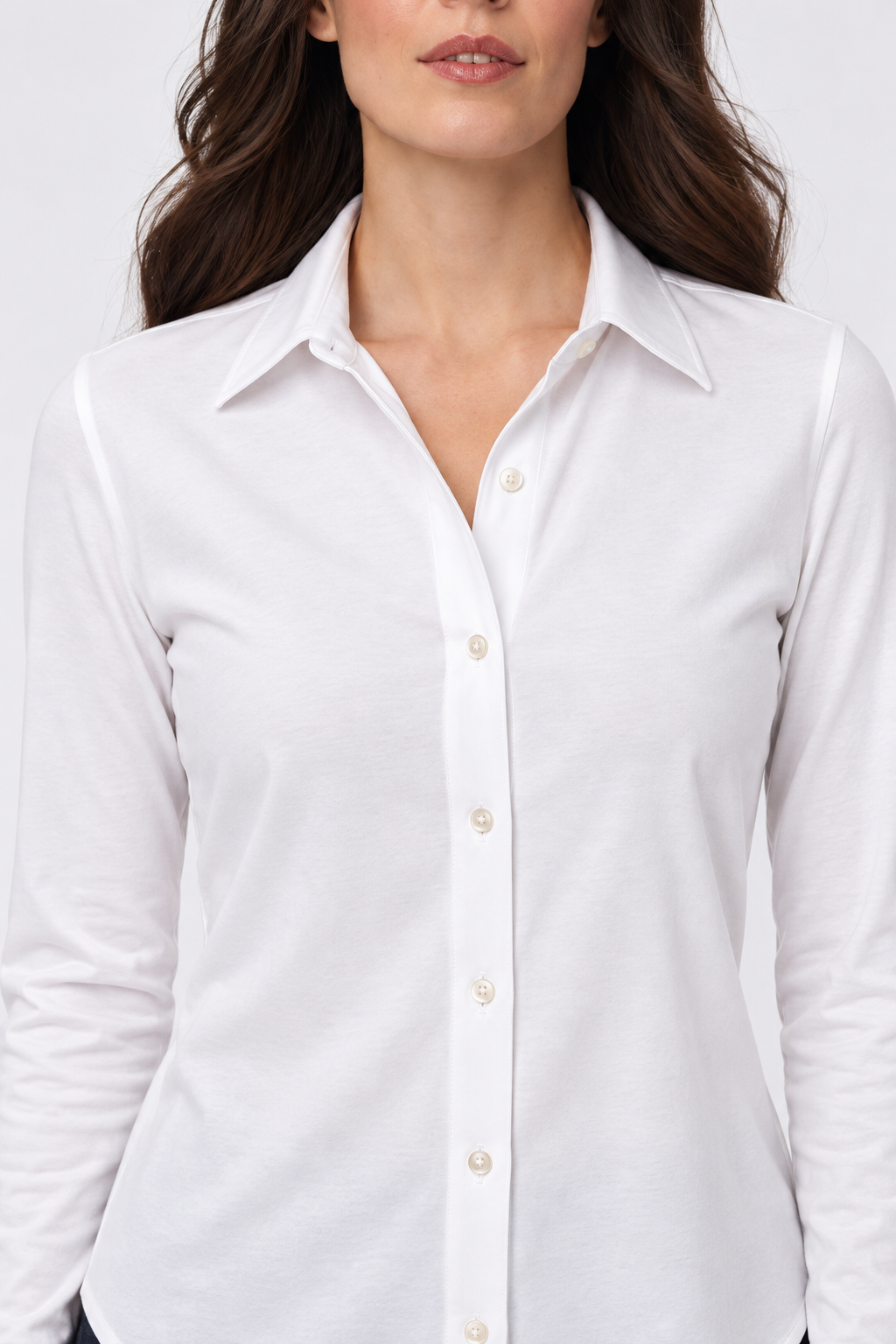 Bala Italian Cotton Button-Down Blouse – White