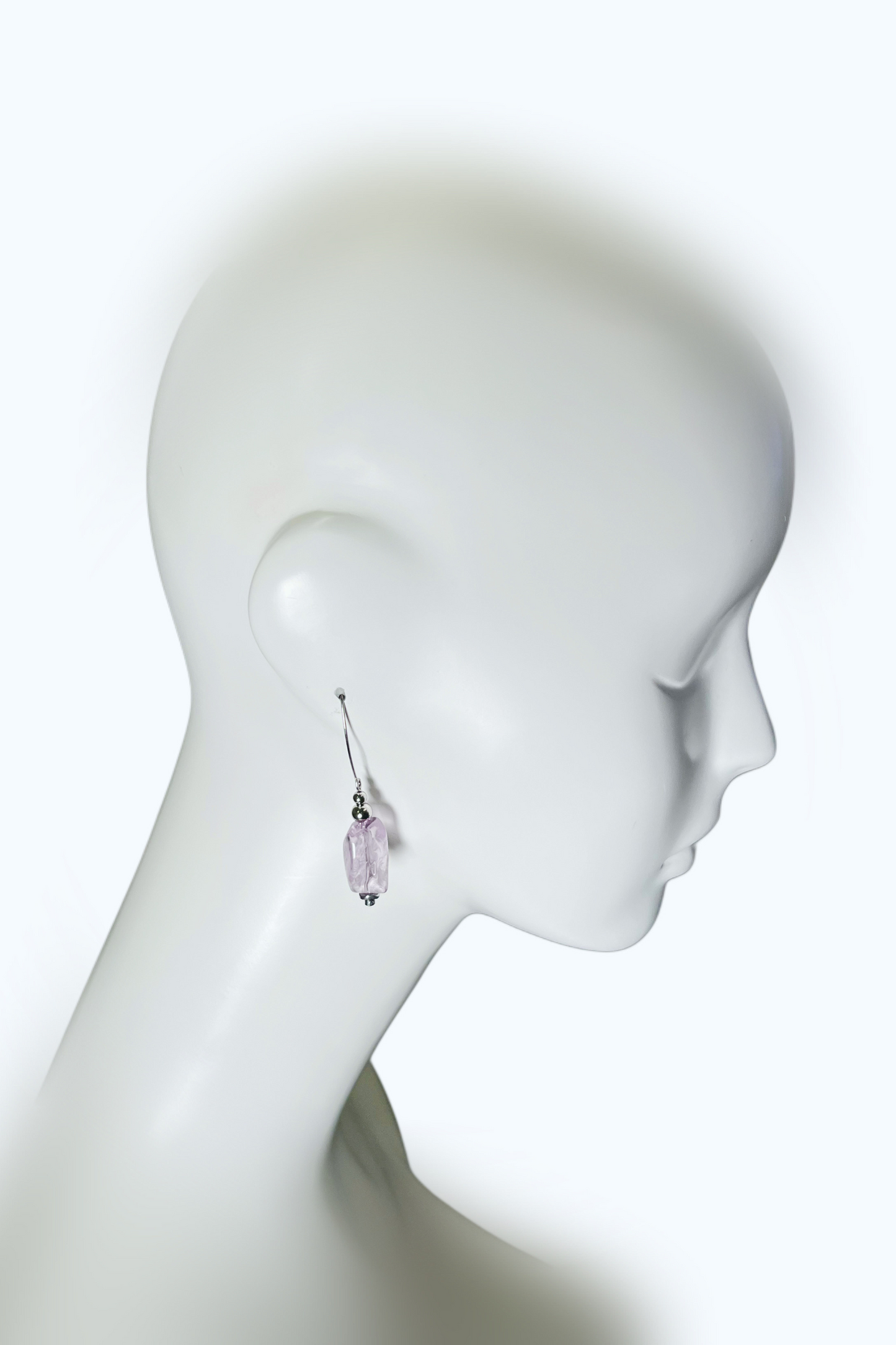 Amethyst Earrings in Stainless Steel | Ibérina Design - Helene Clarkson Design