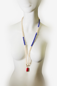 Agate, Quartz, and Czech Glass Bead Necklace - Helene Clarkson Design