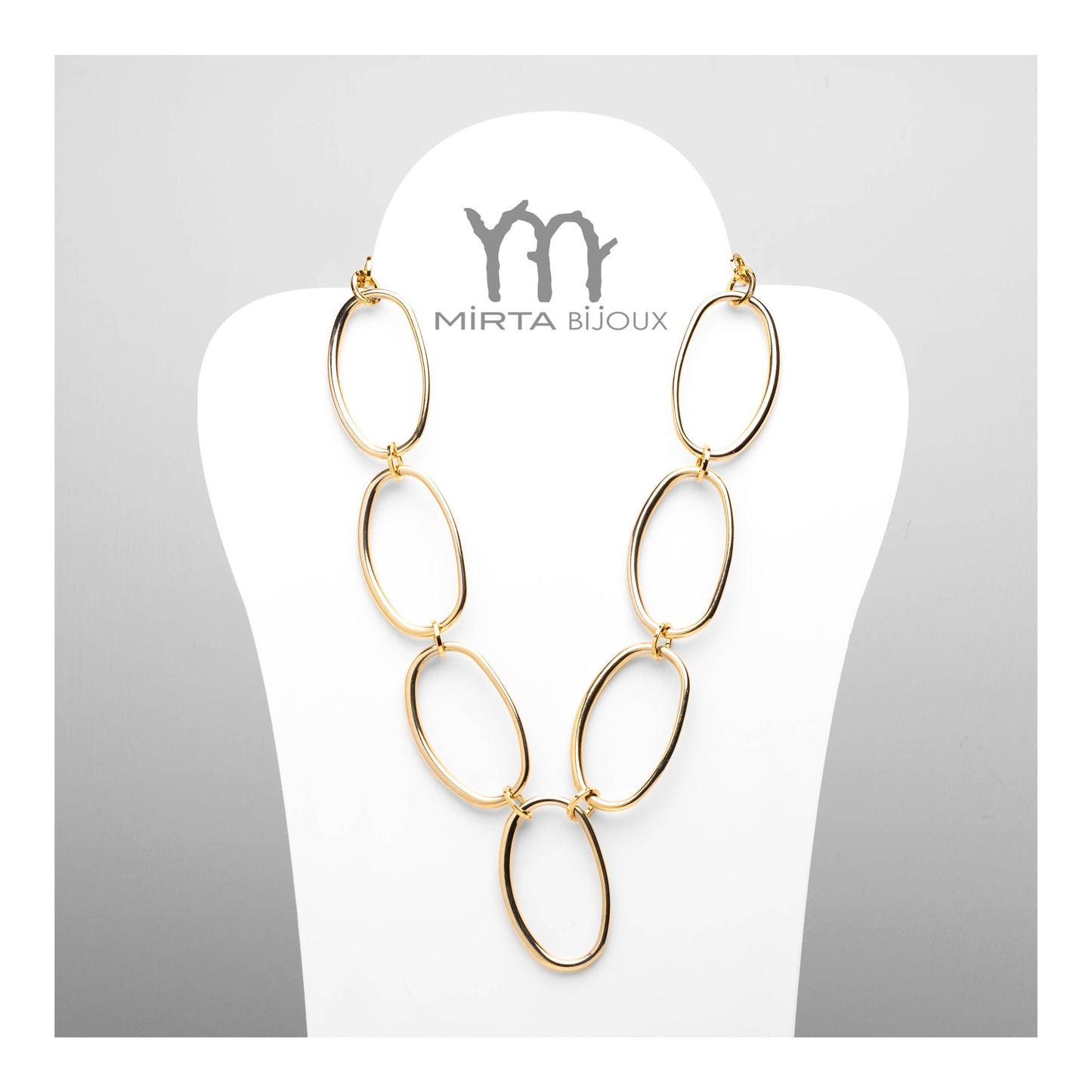 Long Necklace with Oval Rings – Nickel-Free, Made in Italy - Helene Clarkson Design