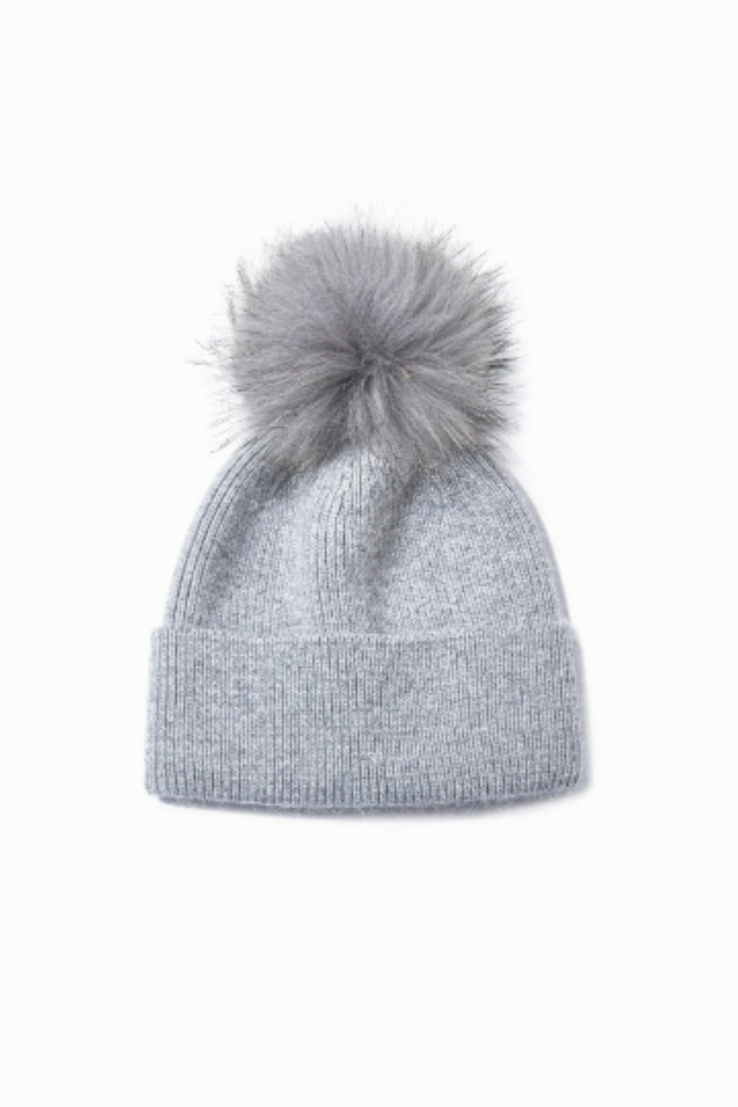 Always Swanky ribbed knit beanie hat with faux fur pom pom, cozy winter hat for cold weather.