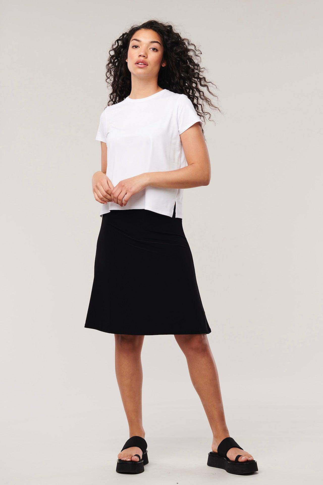 Halle Reversible Skirt - Black/Safari - Helene Clarkson Design