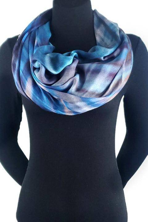 Oversized Square Italian Cashmere Blend Scarf - Fogo Island Tartan, Newfoundland - Helene Clarkson Design