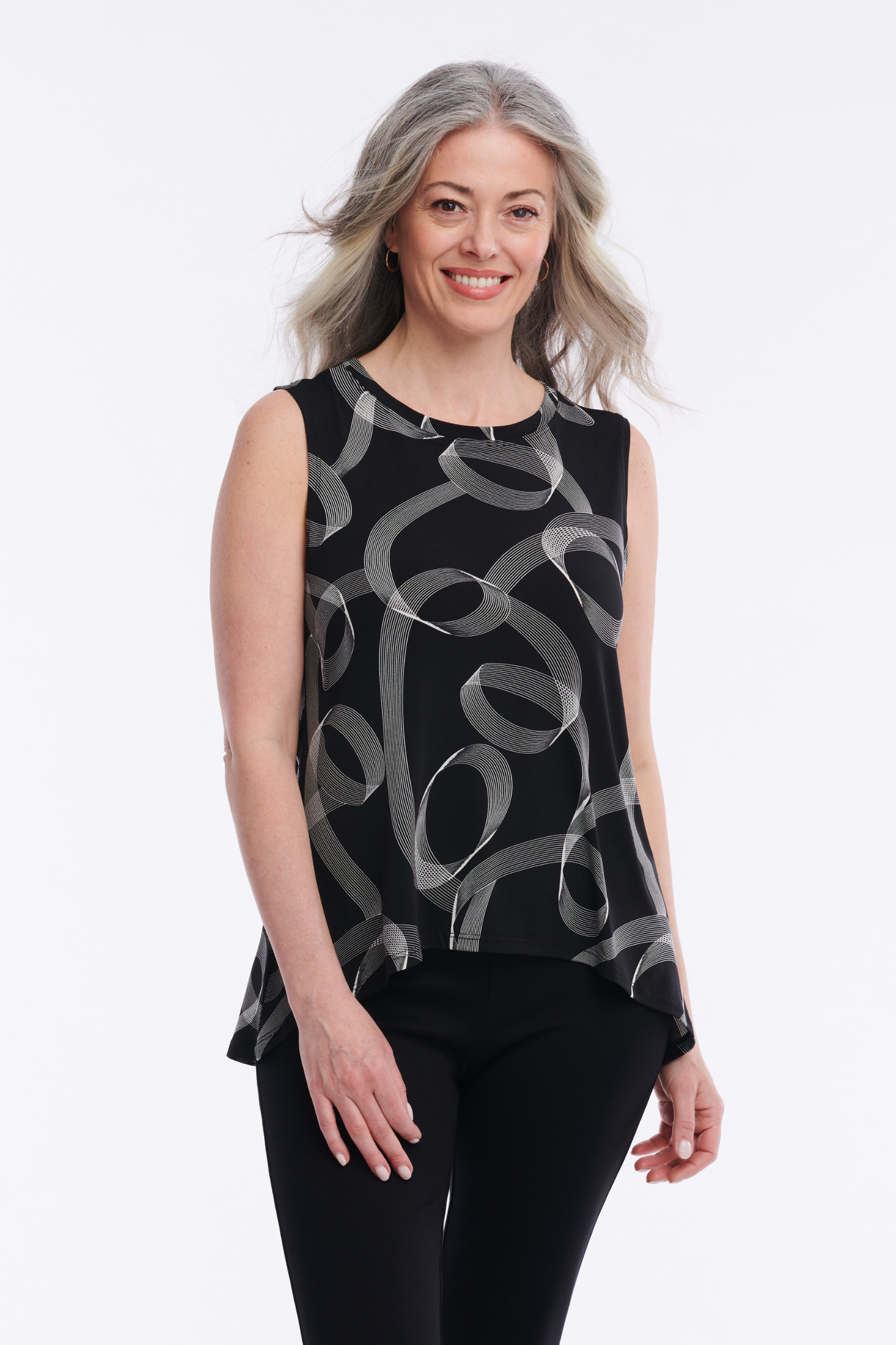 Helene Clarkson Design Orly tank top featuring a fitted sleeveless shirt in soft fabric, displayed on a neutral background.