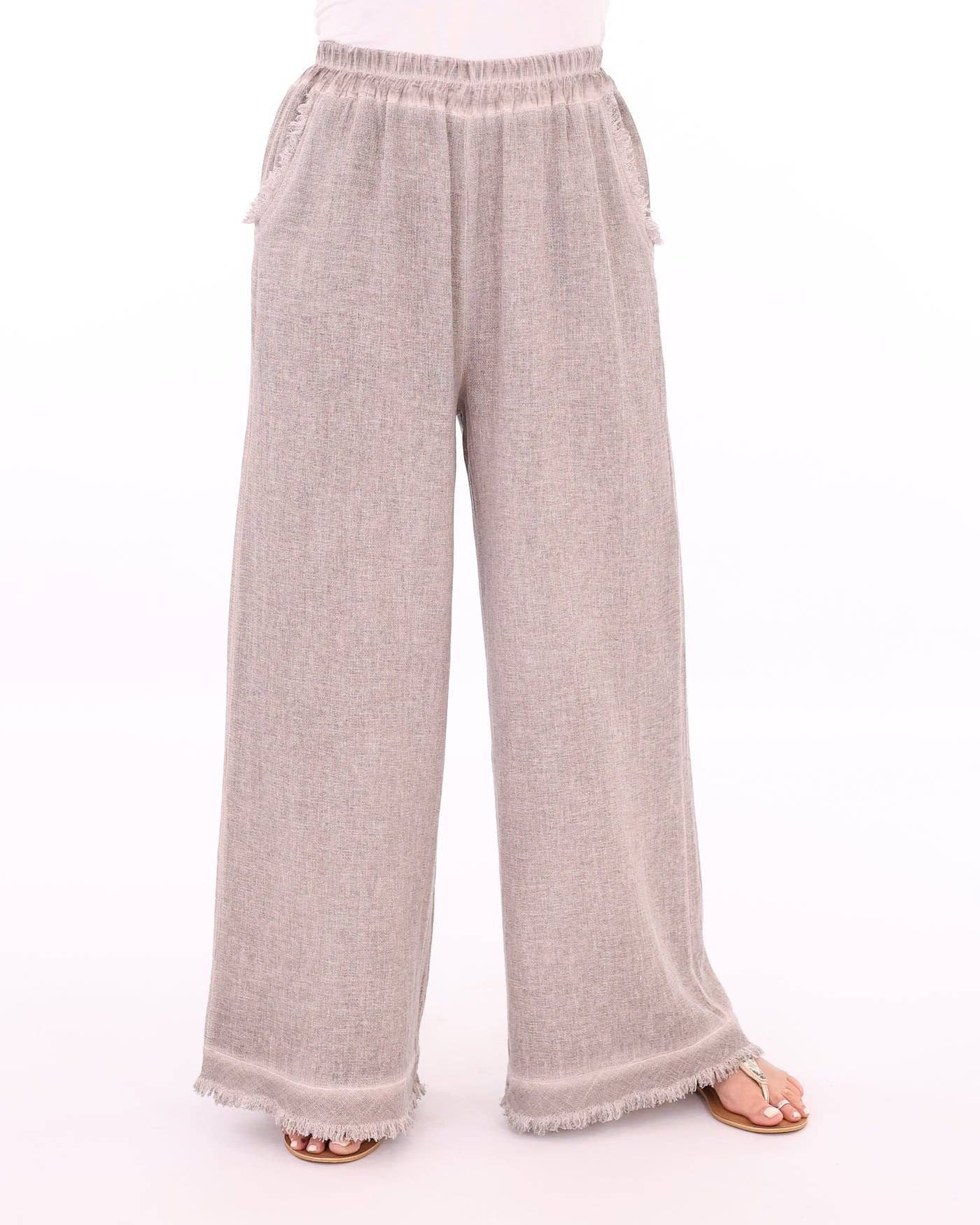 Linen and Cotton Blend Pants - Helene Clarkson Design