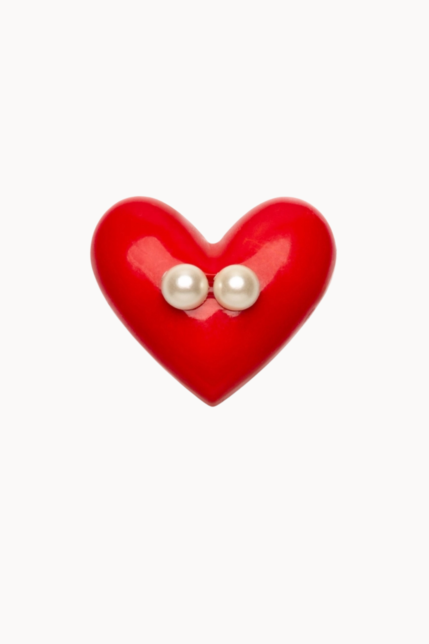 Resin heart-shaped button cover with decorative pearls from Mirta Accessori Moda, Italian-made accessories for clothing embellishment