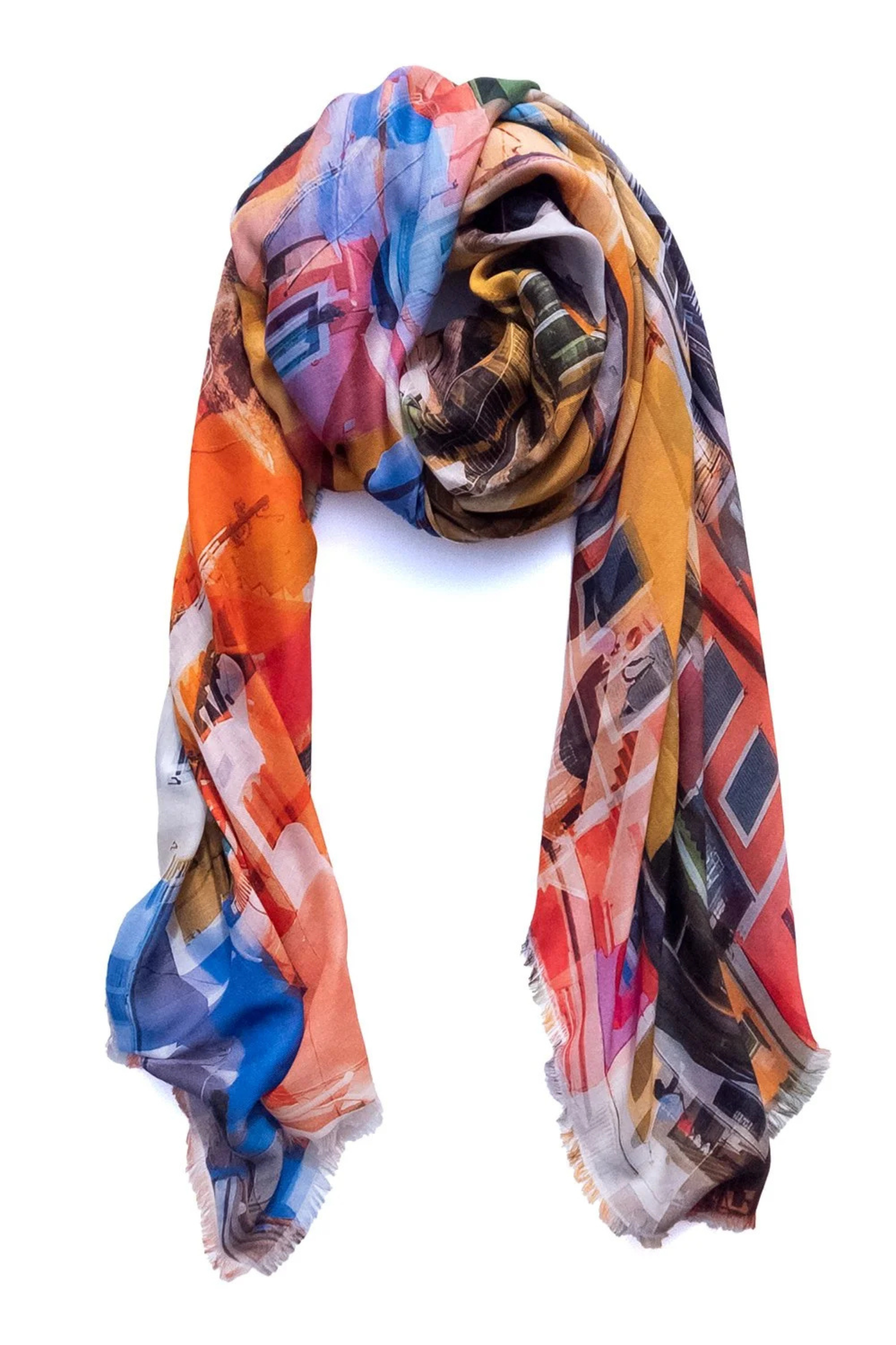 Oversized Square Italian Cashmere Blend Scarf - Amalfi Coast - Italy - Helene Clarkson Design