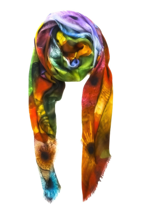 Oversized Square Italian Cashmere Blend Scarf - Bloom - Las Vegas - Helene Clarkson Design