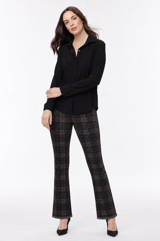 Aro Reversible Kick Flare Travel Pant – Plaid/Grey