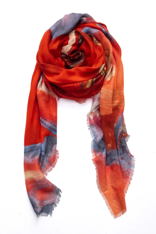 Oversized Square Italian Cashmere Blend Scarf - Riotous Red – Vintage VW - Helene Clarkson Design