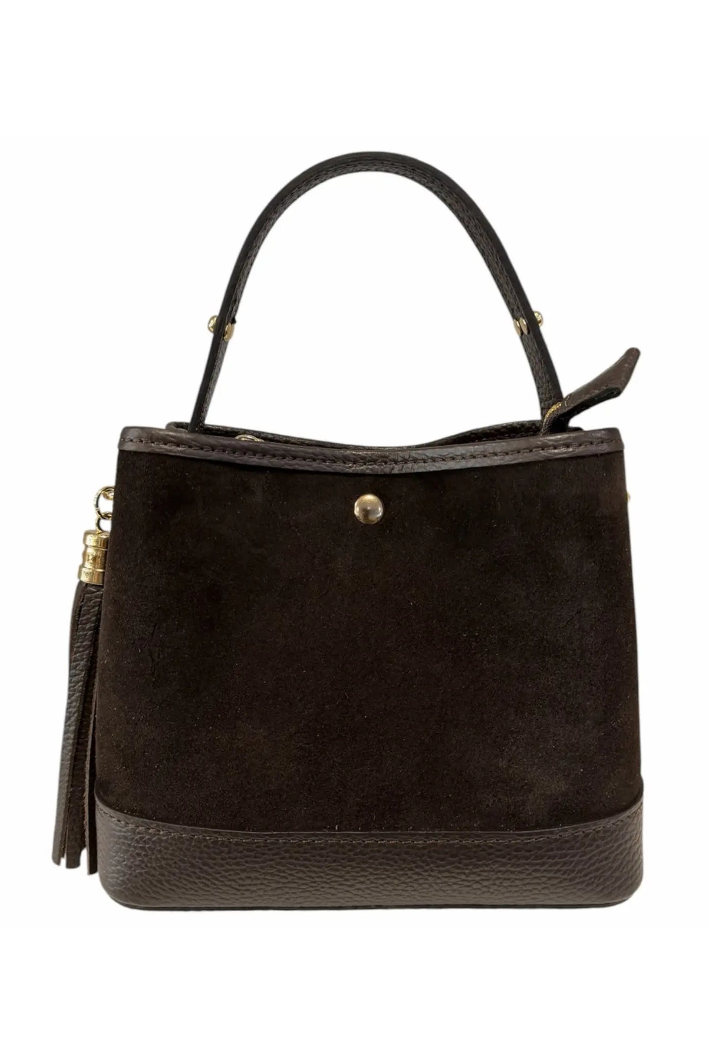 Italian Suede and Leather Bucket Bag