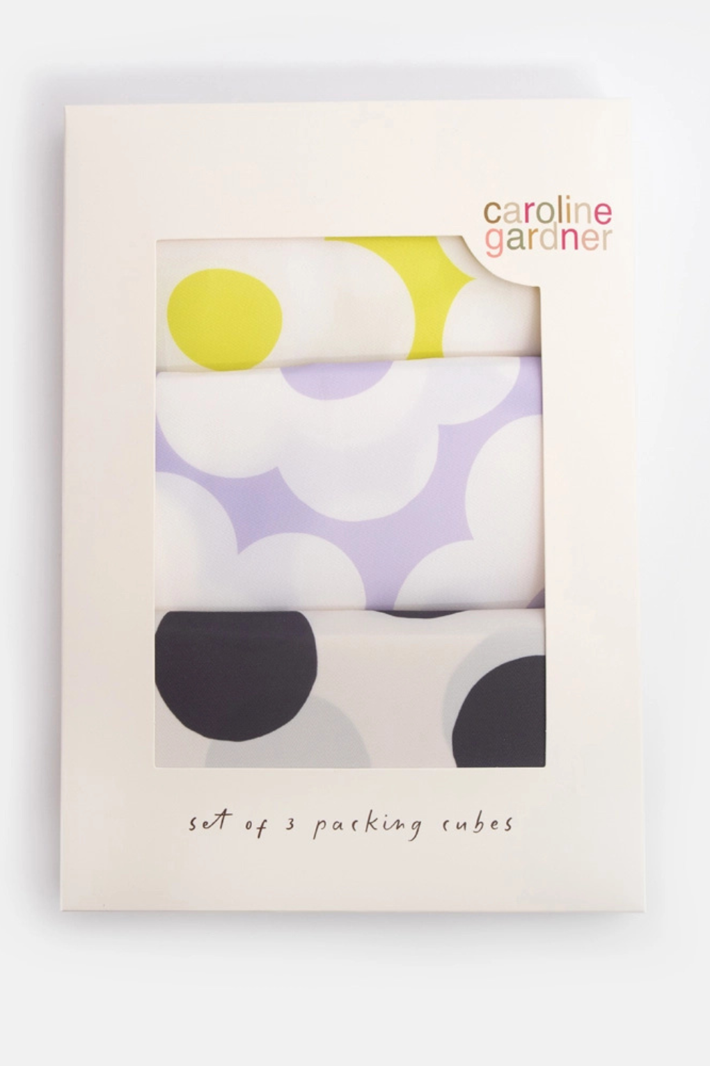 Multi Flower / Check Set of 3 Packing Cubes - Helene Clarkson Design