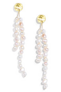 Chic Asymmetric Freshwater Pearl Dangle Earrings - Helene Clarkson Design