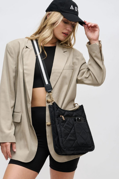 Quilted Motivator Messenger Crossbody Bag - Helene Clarkson Design