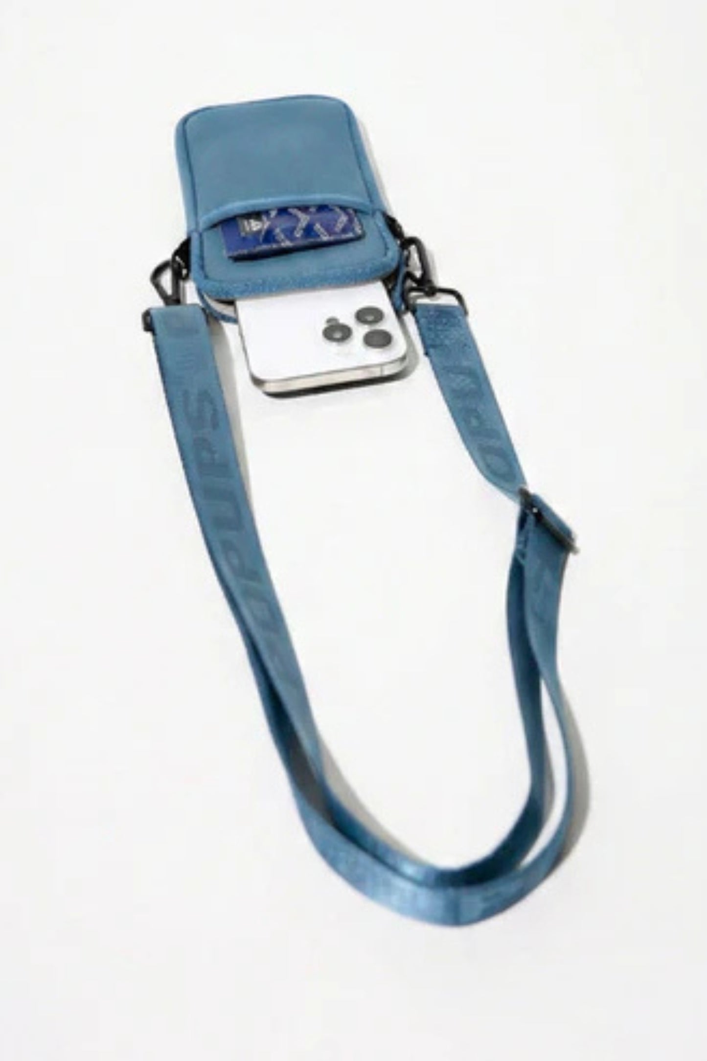 Stormy Blue Neoprene Crossbody Phone Bag