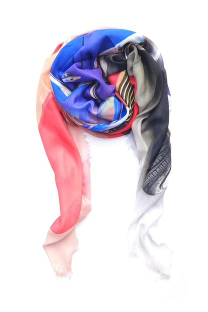 Oversized Square Italian Cashmere Blend Scarf - Purple Taxi – Cuba - Helene Clarkson Design