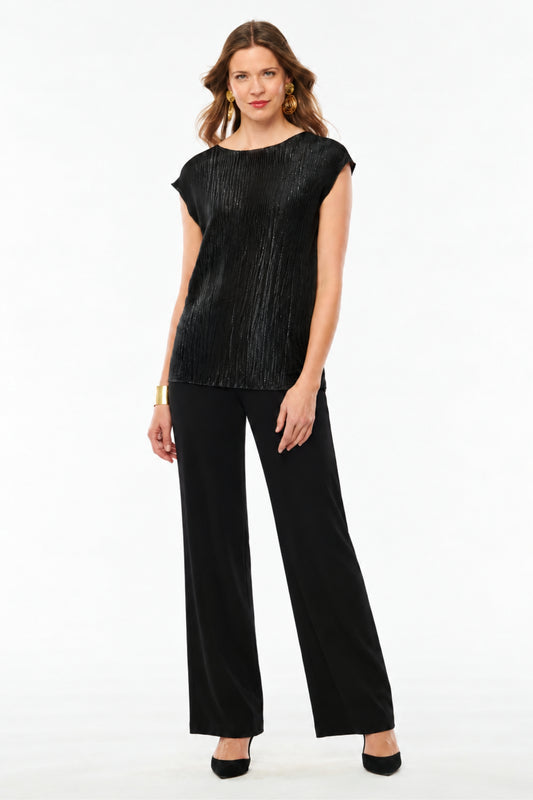 Billy 4-Way Reversible Top – Black Textured Matte and Shimmer