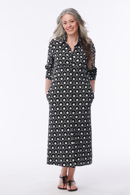 Madeleine Linen Blend Button-Down Dress - Helene Clarkson Design