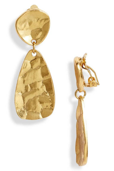 Crinkled Drop Clip On Earrings Helene Clarkson Design