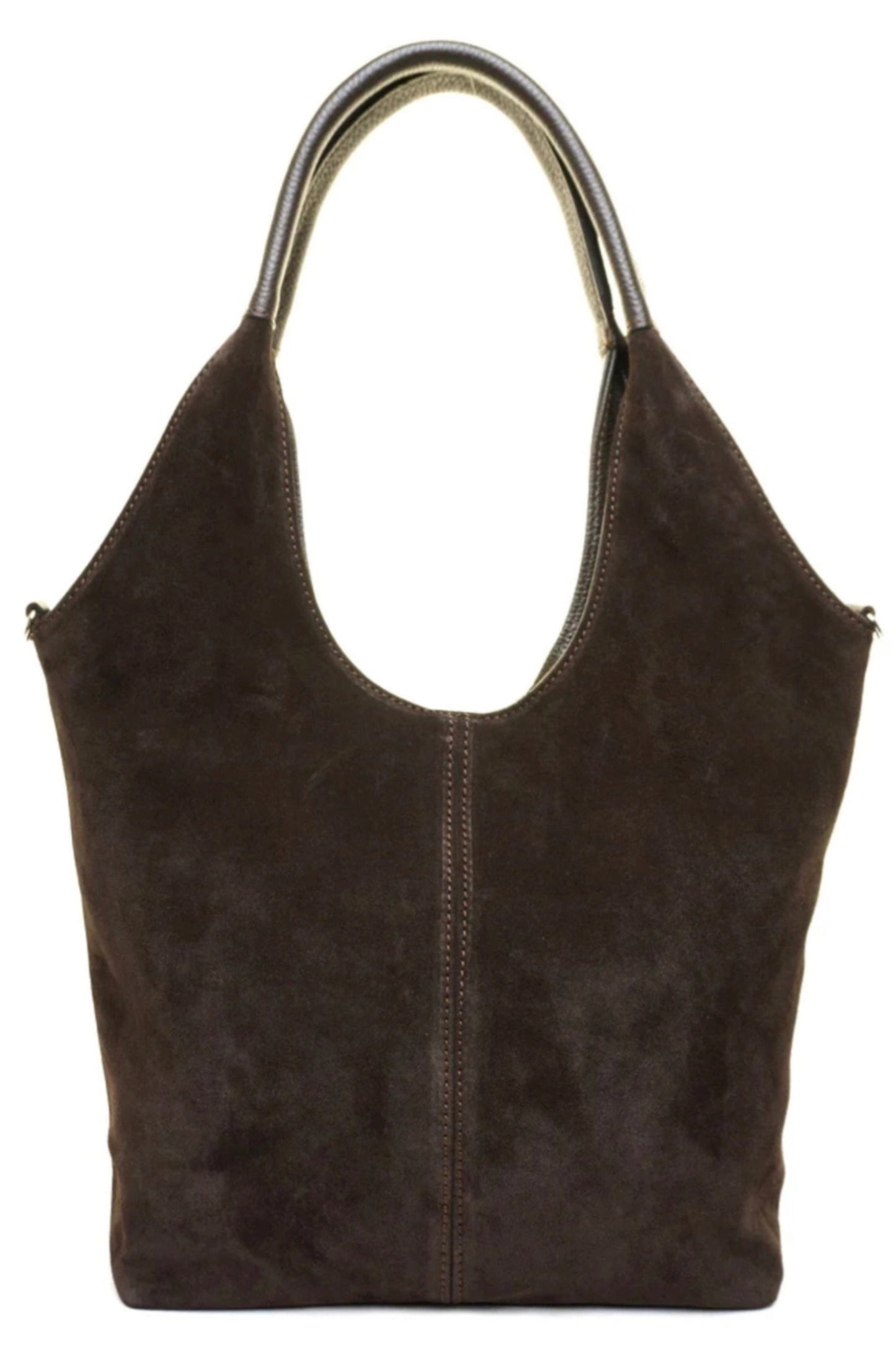 Italian Suede and Leather Shopper Shoulder and Crossbody Bag