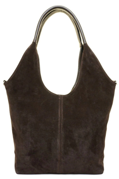 Italian Suede and Leather Shopper Shoulder and Crossbody Bag