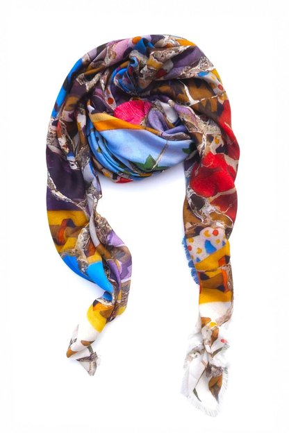 Oversized Square Italian Cashmere Blend Scarf - Barcelona - Helene Clarkson Design