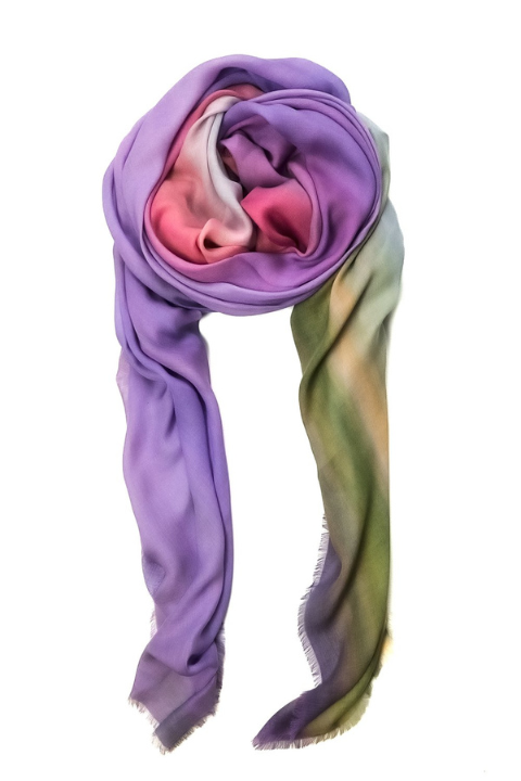 Oversized Square Italian Cashmere Blend Scarf - Summer Sky - Norway - Helene Clarkson Design