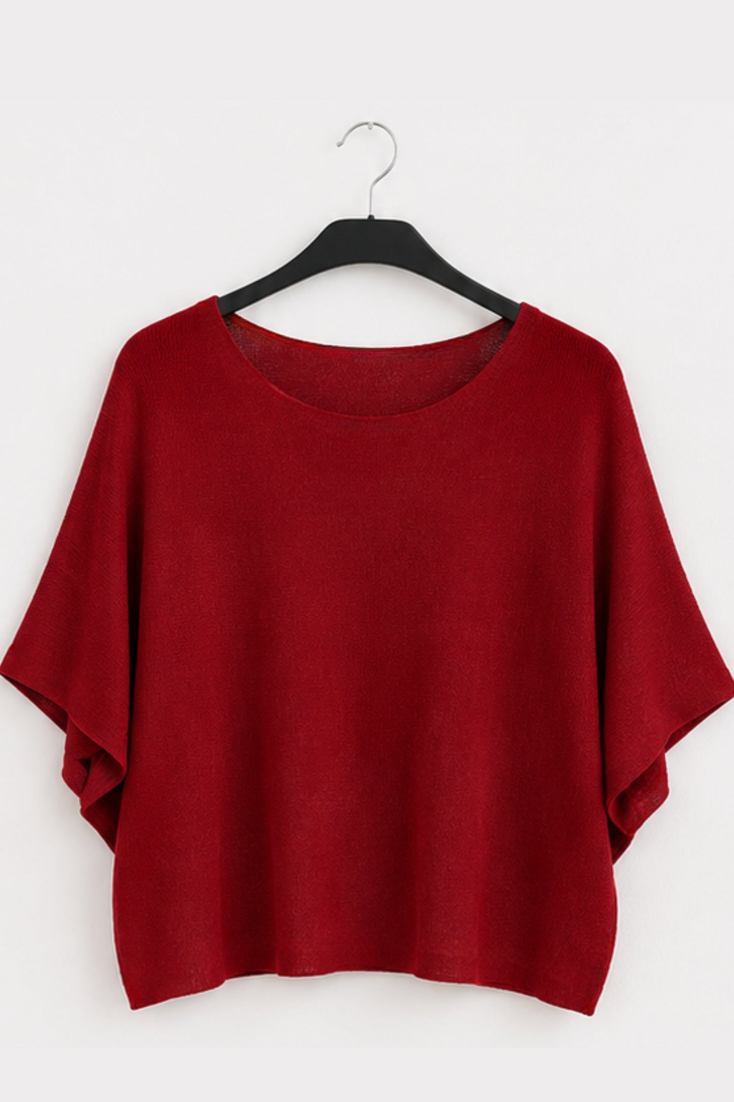 Cashmere-Blend Dolman Short Sleeve Sweater