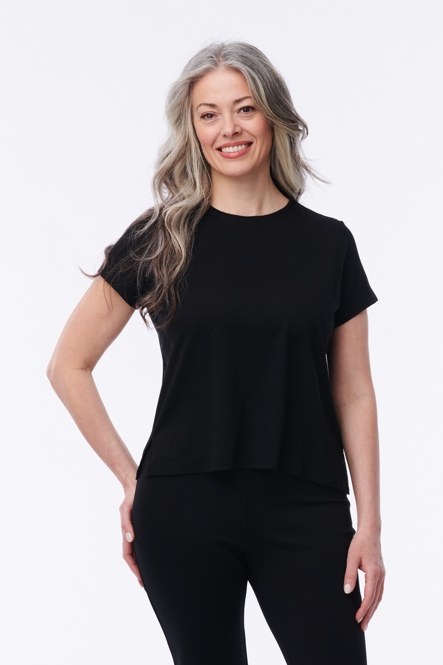 Helene Clarkson Design Albi Cotton T-Shirt, casual white shirt with crew neck and short sleeves, soft cotton fabric.