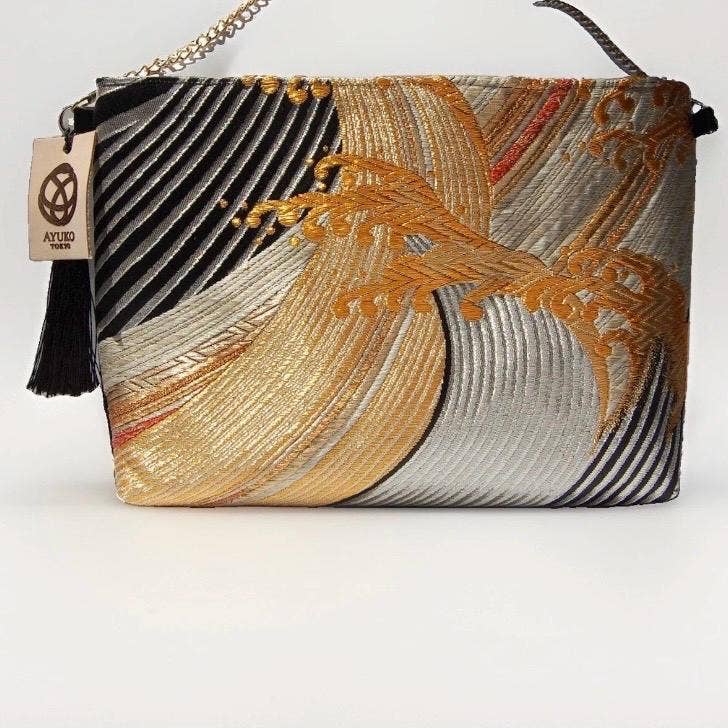 One-of-a-Kind Tatsu-Nami Vintage Obi Silk Shoulder Bag