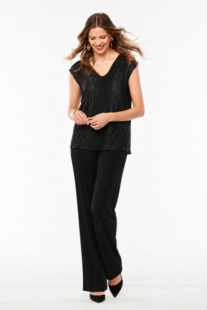 Billy 4-Way Reversible Top – Black Textured Matte and Shimmer