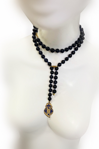 Blue Sandstone and Gold Pendant Necklace - Helene Clarkson Design