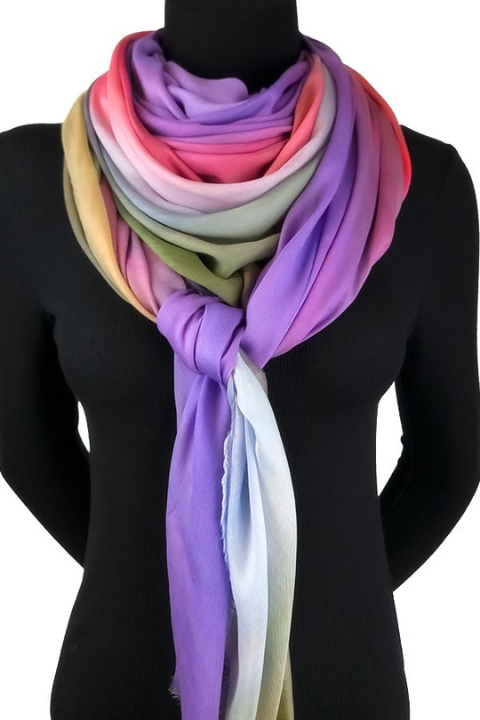 Oversized Square Italian Cashmere Blend Scarf - Summer Sky - Norway - Helene Clarkson Design