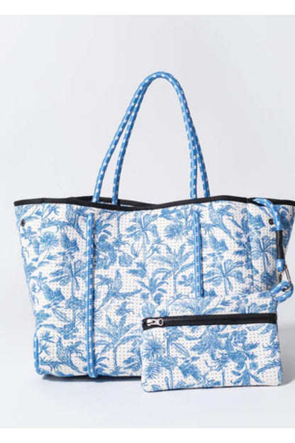 Toile Print Neoprene Everyday Tote