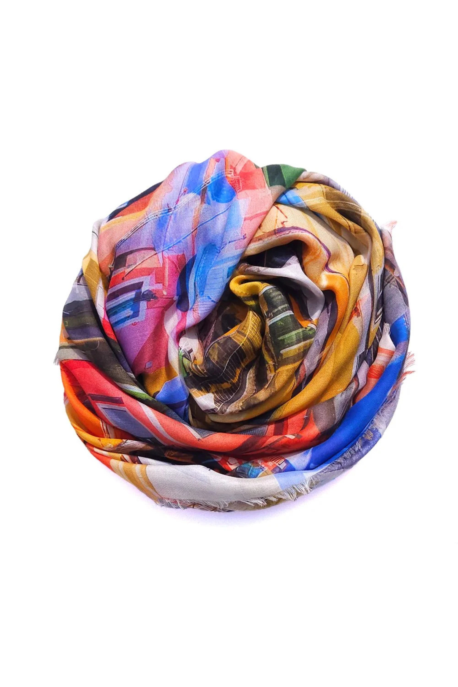 Oversized Square Italian Cashmere Blend Scarf - Amalfi Coast - Italy - Helene Clarkson Design