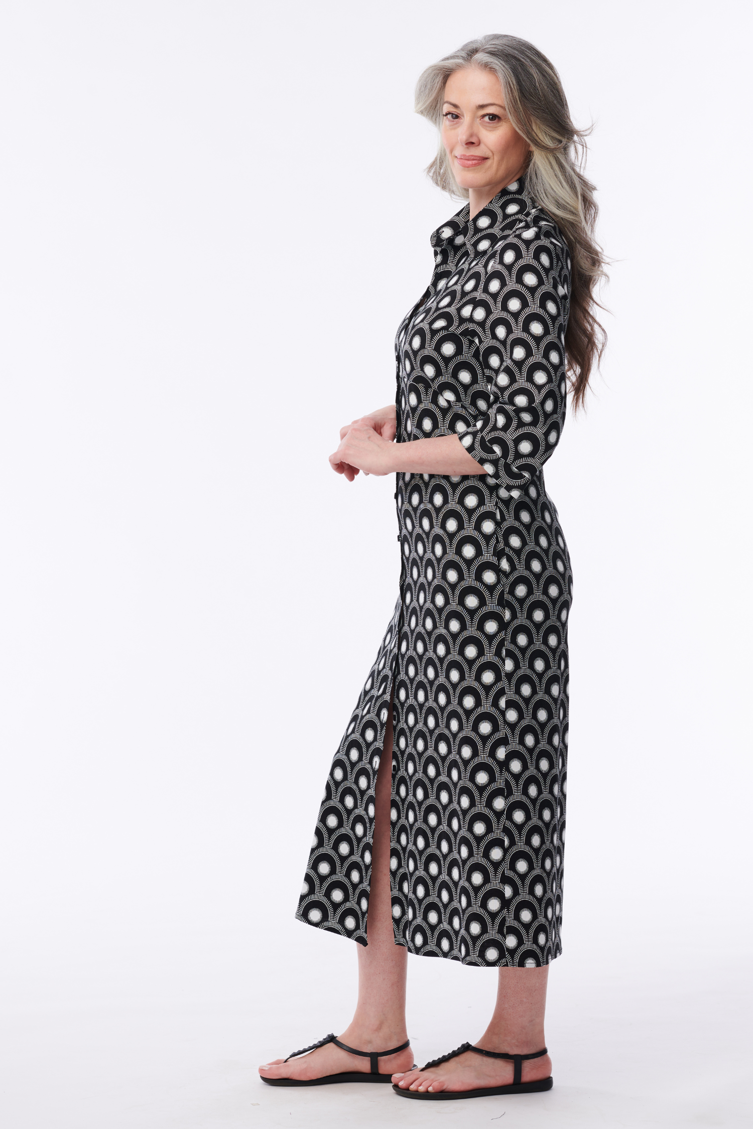 Madeleine Linen Blend Button-Down Dress - Helene Clarkson Design